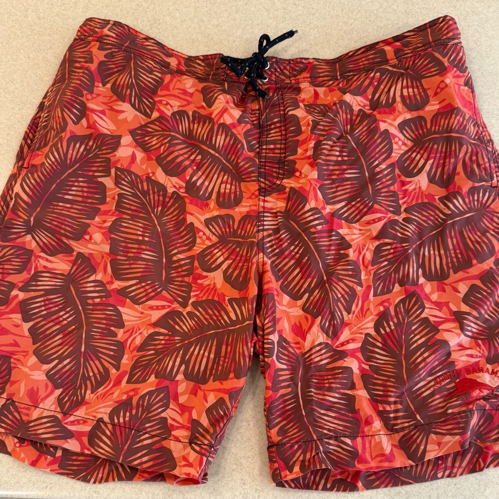 Tommy Bahama Floral  Print Mesh Lined Swim Trunks Men's Size XXL
